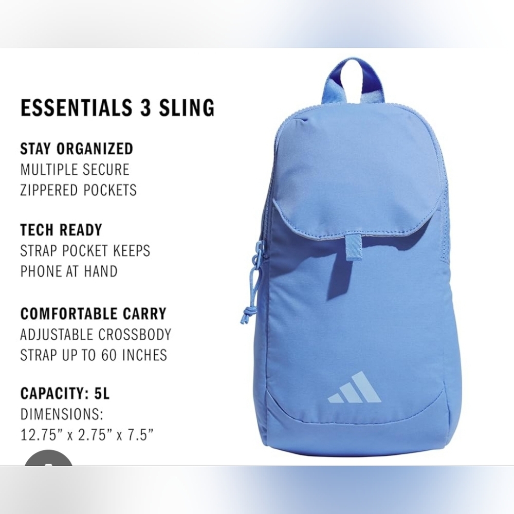 Adidas Essentials 3 Sling Crossbody Bag.